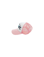 'Angel or Demon?' Trucker Hat Pink and White Colorway